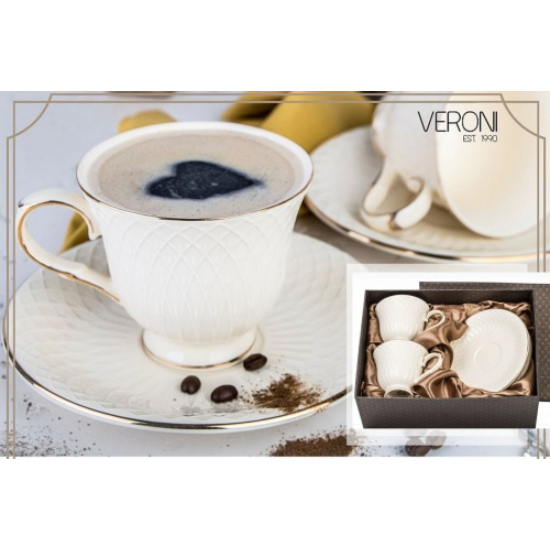 Bögre, csésze Amny - porcelán 2 személyes csésze+alj szett díszdobozban, 210 ml