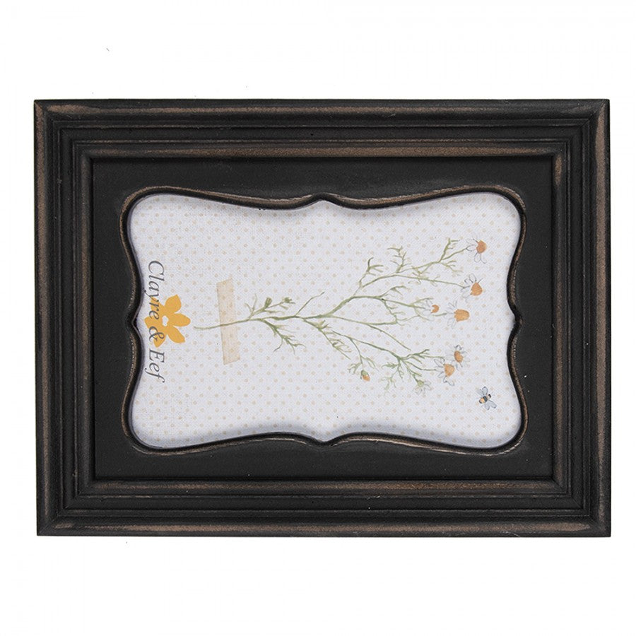 Képkeret Antikolt fekete barna képkeret 10x15 cm