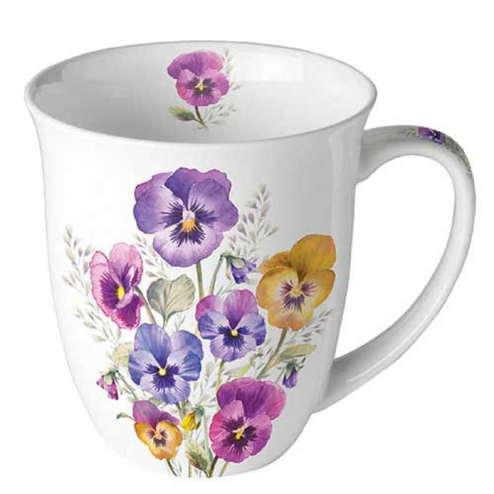 Bögre Árvácska virágos porcelán bögre 400 ml