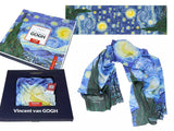 női divat Sál 50x180 cm polysatin Van Gogh Csillagos éj