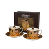 Porcelán csésze + alj 250 ml 2 személyes Klimt A Csók díszdobozban