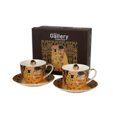 Porcelán csésze + alj 250 ml 2 személyes Klimt A Csók díszdobozban