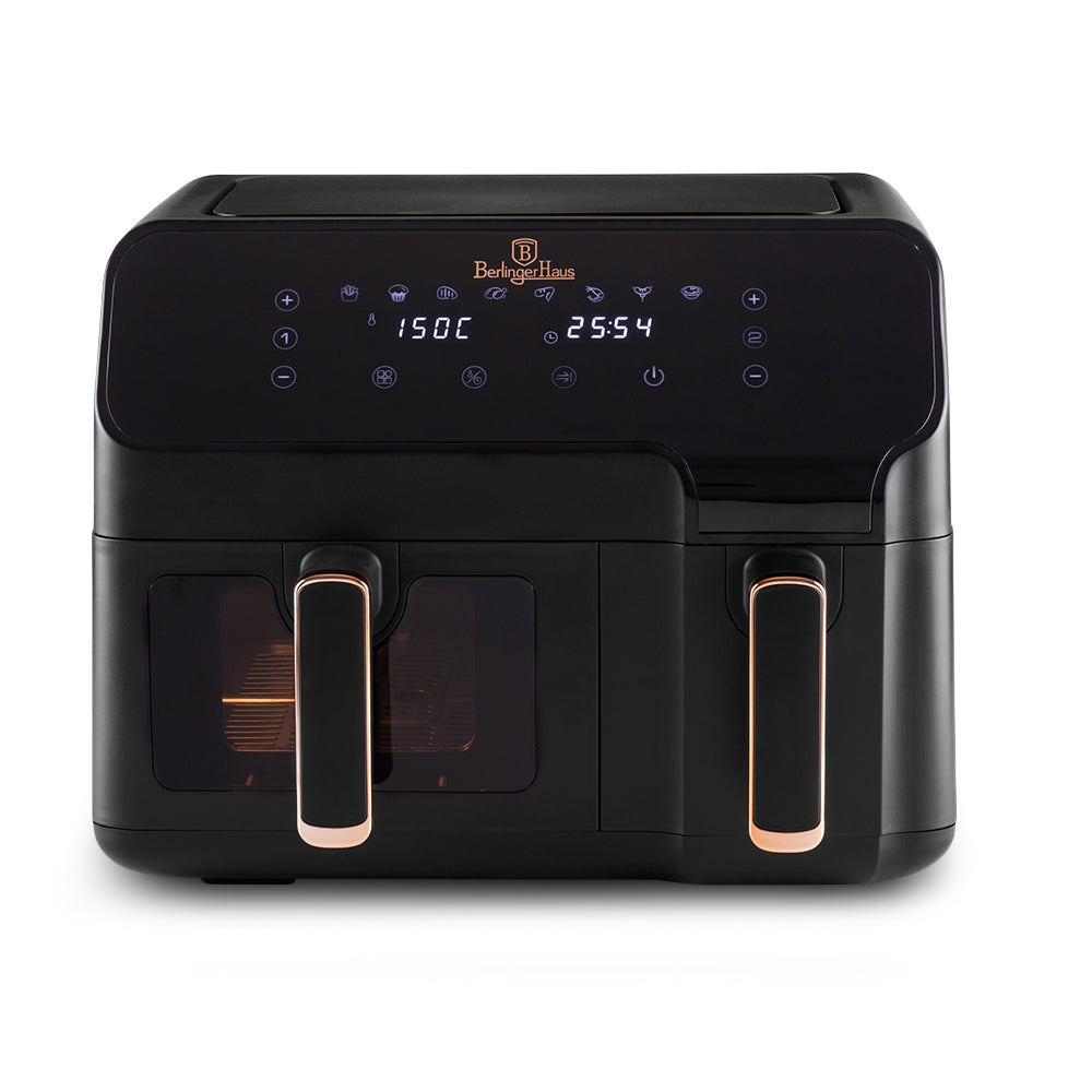 Berlinger Haus Dupla XXL AirFryer 5,5 L + 3,5 L 2700 W Black Rose Collection