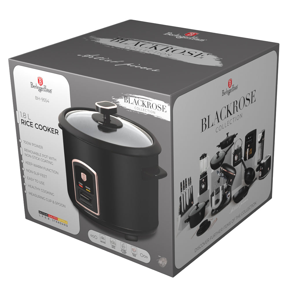 Berlinger Haus Elektromos rizsfőző 1,8 liter 700 W Black Rose Collection