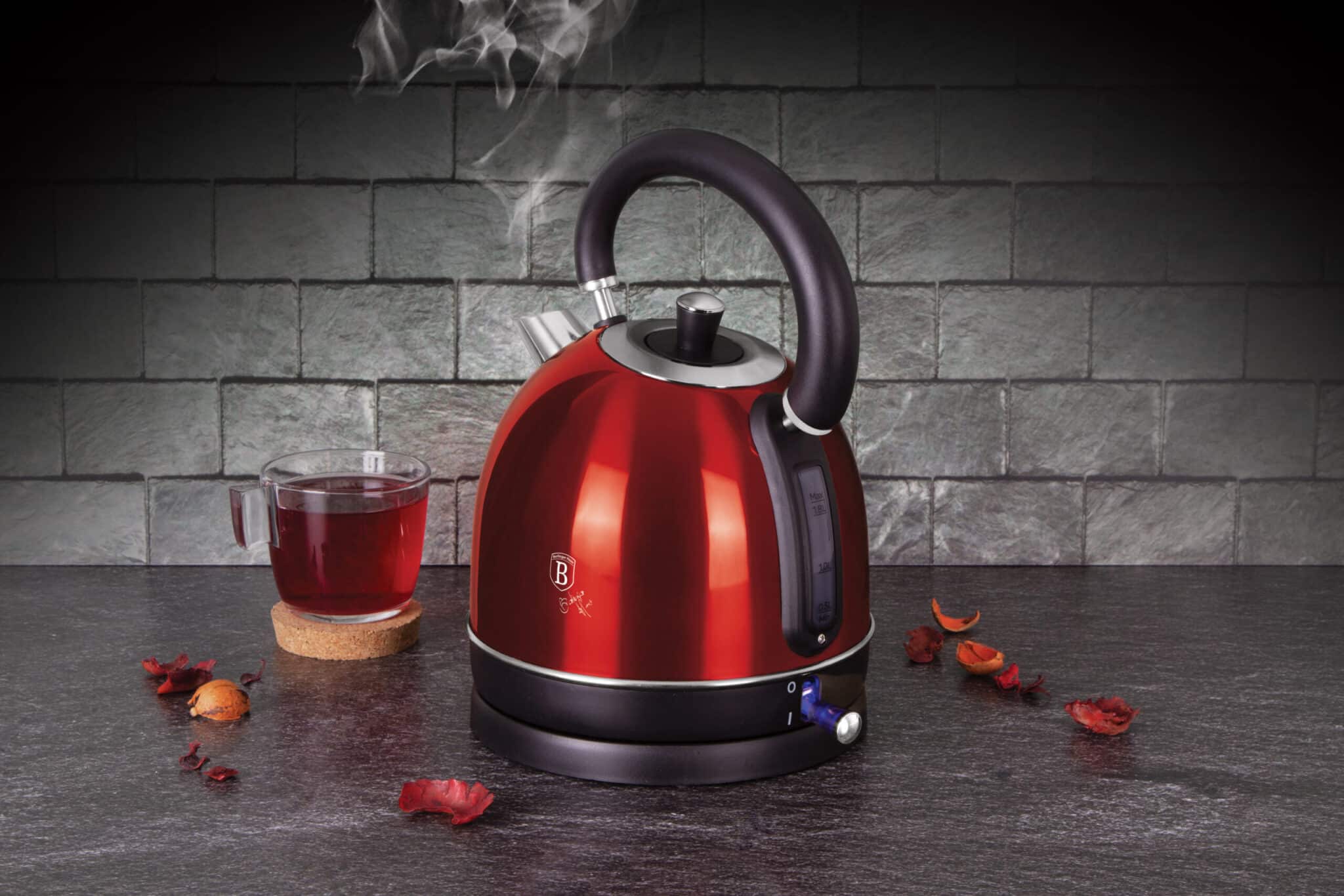 Berlinger Haus elektromos vízforraló 1,8 l 2200 W Metallic Line Burgundy Edition