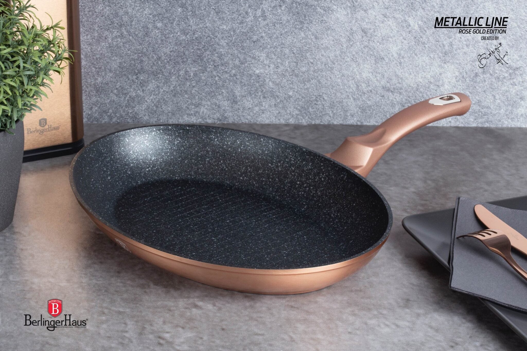 Berlinger Haus Halsütő serpenyő 35 cm Metallic Line Rose Gold Edition