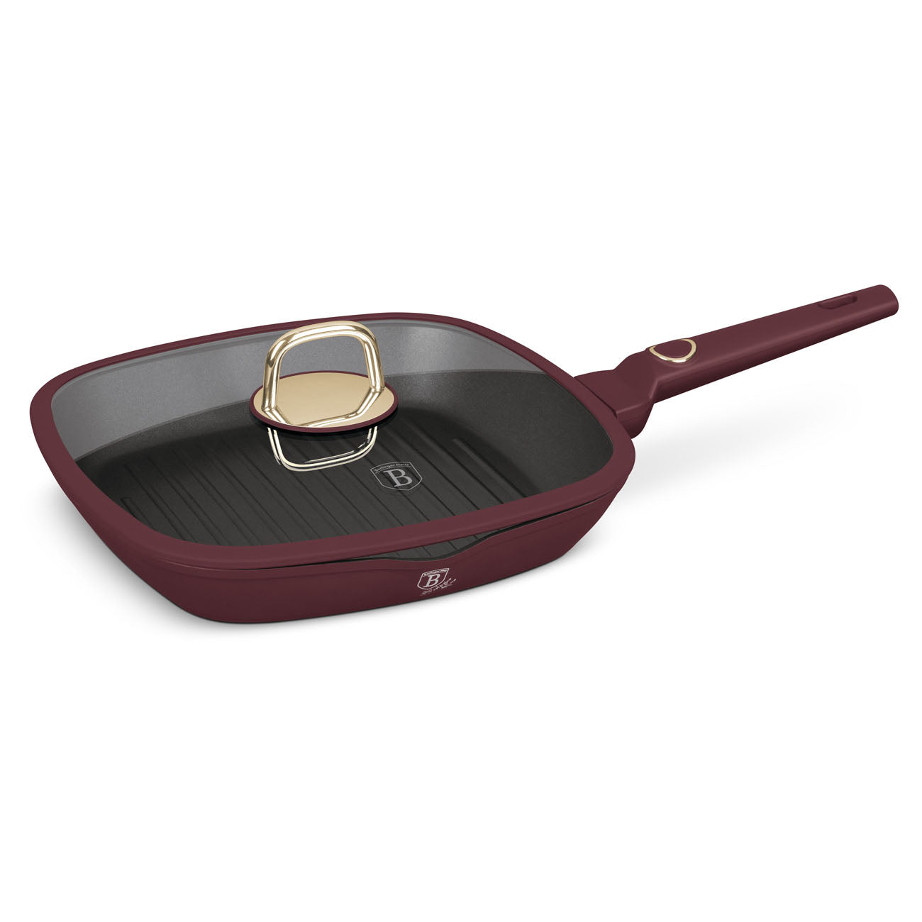 Berlinger Haus indukciós tapadásmentes Grill serpenyő fedővel 28 cm Leonardo Collection
