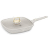 Berlinger Haus indukciós tapadásmentes Grill serpenyő fedővel 28 cm matt krém Sahara Collection