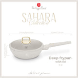 Berlinger Haus indukciós tapadásmentes mély serpenyő fedővel 24 cm matt krém Sahara Collection