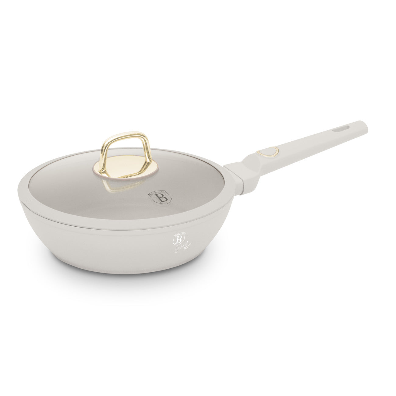 Berlinger Haus indukciós tapadásmentes mély serpenyő fedővel 24 cm matt krém Sahara Collection