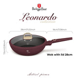Berlinger Haus indukciós tapadásmentes Wok serpenyő fedővel 28 cm Leonardo Collection
