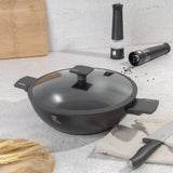 Berlinger Haus indukciós Wok fedővel 30 cm Antracit Collection