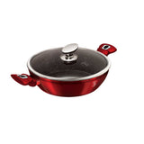 Berlinger Haus kovácsolt alumínium alacsony lábas fedővel 3,8 l Metallic Line Burgundy Edition