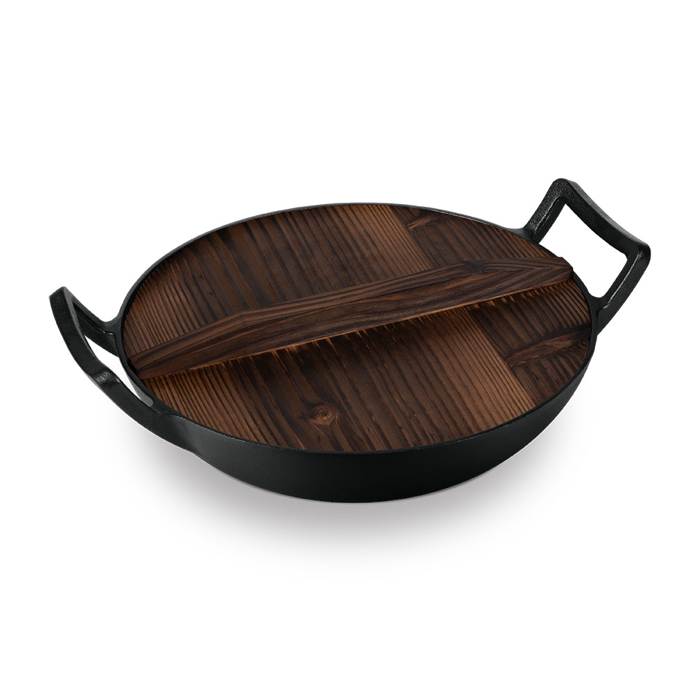 Berlinger Haus öntöttvas wok serpenyő fa fedővel Black Rose Collection