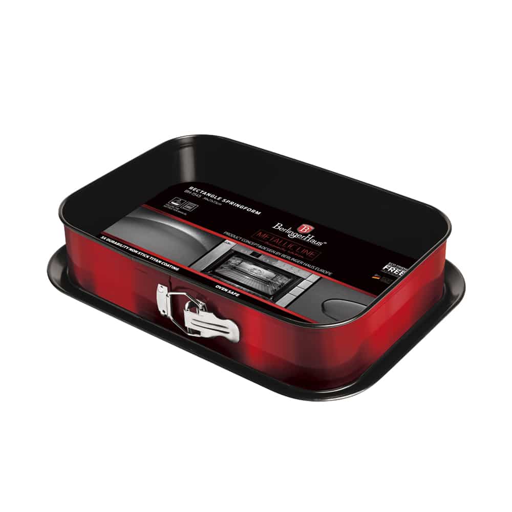 Berlinger Haus tapadásmentes szögletes tortaforma Metallic Line Burgundy Edition