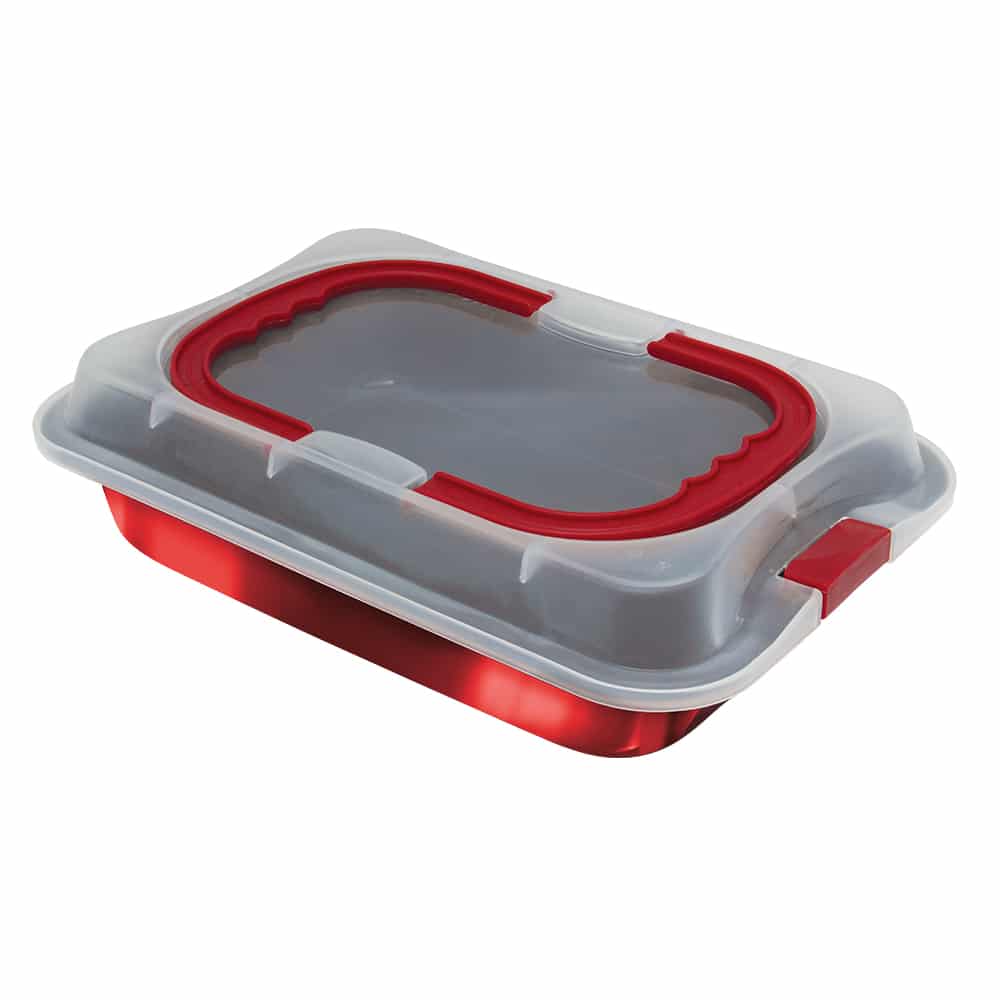 Berlinger Haus tapadásmentes tepsi műanyag fedővel Metallic Line Burgundy Edition