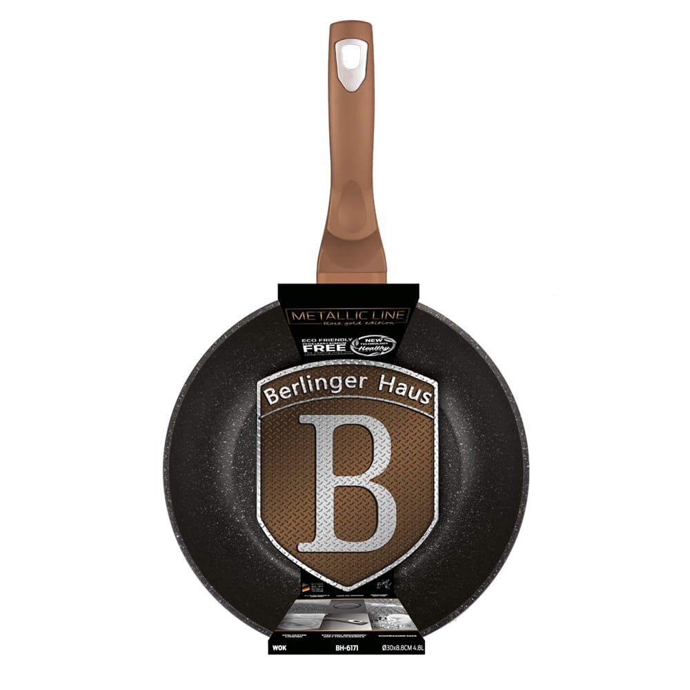 Berlinger Haus wok serpenyő 30 cm Metallic Line Rose Gold Edition