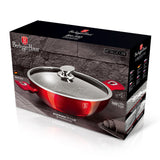 Berlinger Haus Wok serpenyő fedővel 30 cm Metallic Line Burgundy Edition