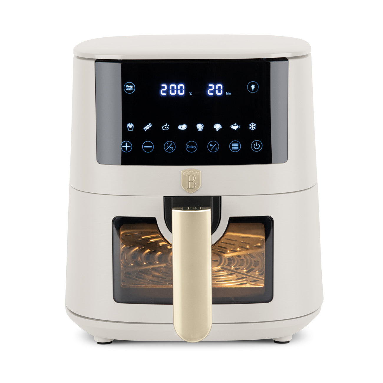 Berlinger Haus XL AirFryer 5 L átlátszó ablakkal matt krém