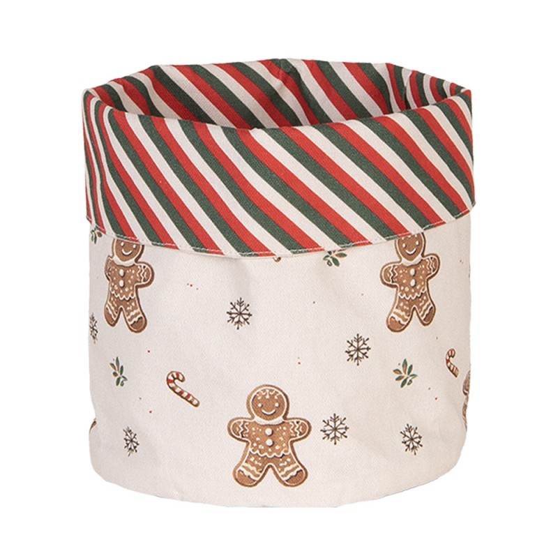 Karácsonyi pamut kenyérkosár 15x16 cm Classic Gingerbread Magic mézeskalácsos