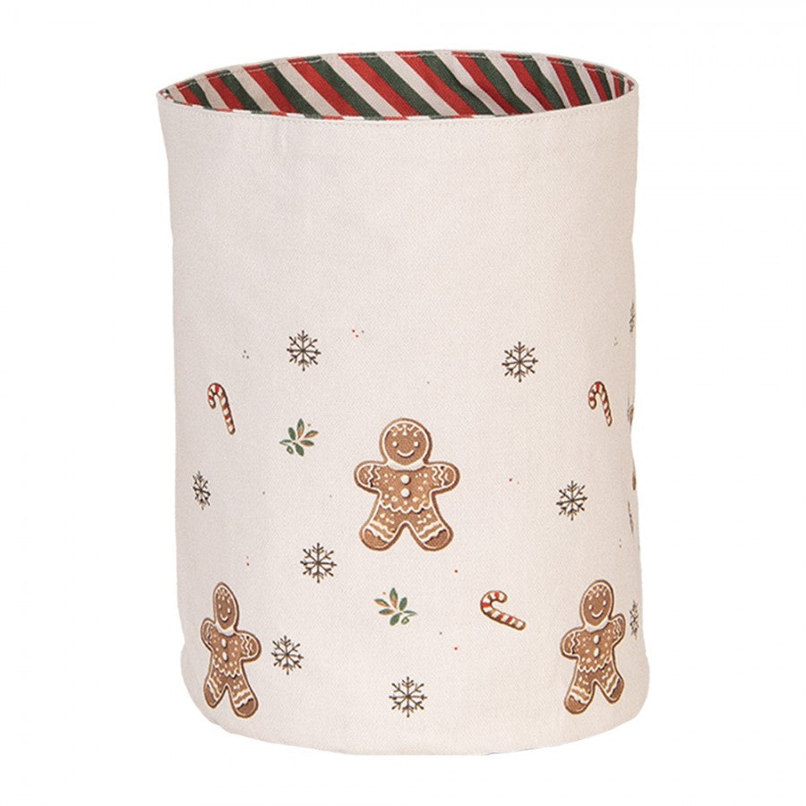 Karácsonyi pamut kenyérkosár 15x16 cm Classic Gingerbread Magic mézeskalácsos
