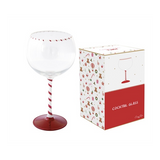 Karácsonyi koktél / Gines üveg pohár 500 ml díszdobozban Christmas Twist