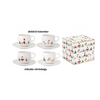 Karácsonyi porcelán eszpresszó kávés csésze aljjal 2 személyes díszdobozbanLet it Snow