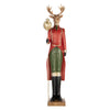 Lord Rudolf piros ruhás szarvas vintage karácsonyi dekor figura 81 cm