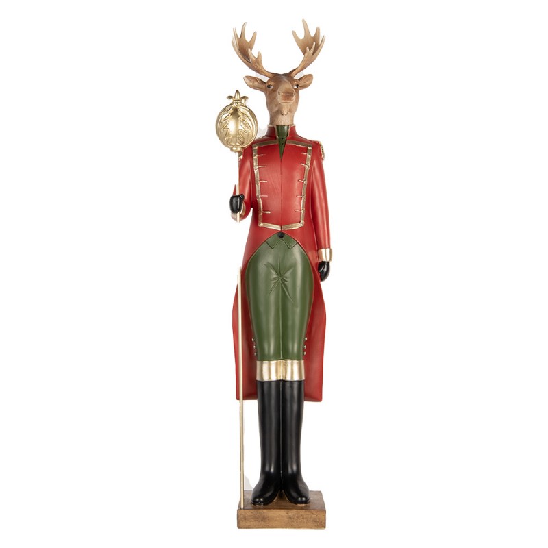 Lord Rudolf piros ruhás szarvas vintage karácsonyi dekor figura 81 cm