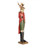 Lord Rudolf piros ruhás szarvas vintage karácsonyi dekor figura 81 cm