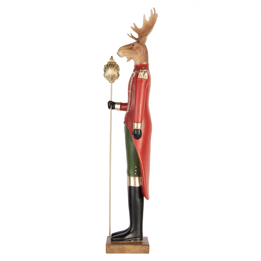 Lord Rudolf piros ruhás szarvas vintage karácsonyi dekor figura 81 cm
