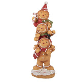 Karácsonyi dekorációs figura 27 cm mézeskalács babák egymás nyakában