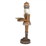 Diótörő figura mézeskalács díszes ruhában tálcával 40 cm