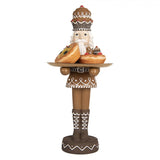 Diótörő figura mézeskalács díszes ruhában tálcával 40 cm