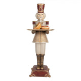 Nagy diótörő figura szürke arany tálcával 61 cm