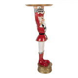 Nagyméretű diótörő figura tálcával 65 cm magas piros fehér