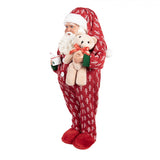 Mikulás pizsamában macival karácsonyi figura 45 cm