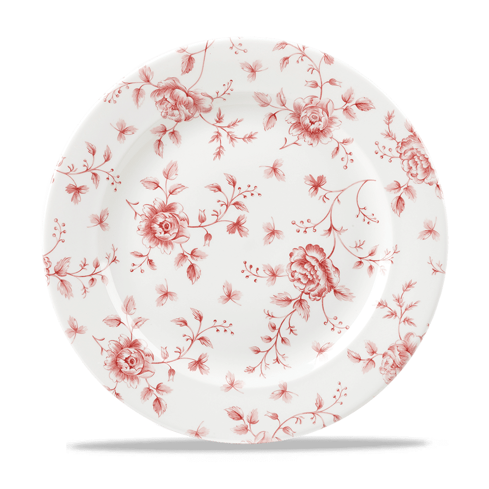 Churchill Vintage Prints fehér piros virágos porcelán peremes lapostányér 27.6 cm