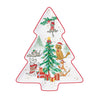 Tálca Cicás kutyás karácsonyi porcelán fenyőfa tálca Christmas Gang