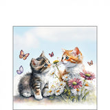 Cicás papírszalvéta 25x25 cm 20 db-os Kittens in flower field