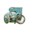 Bögre, csésze Cicás Porcelán bögre fém szűrővel 430 ml Cat Bike