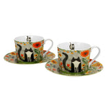 Bögre Cicás Porcelán csésze aljjal 230ml 2 személyes dobozban Meadow