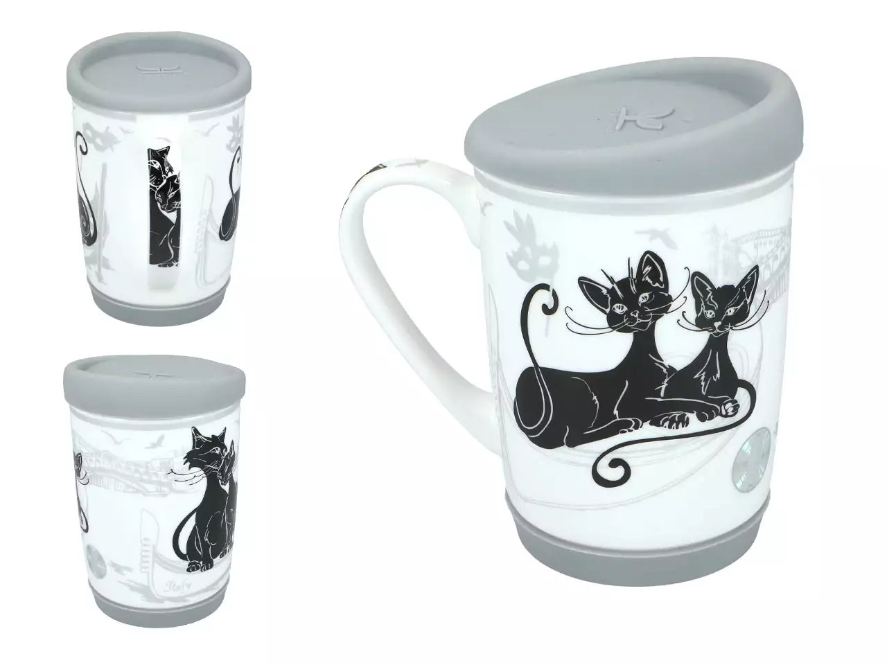 Bögre Cicás porcelán utazóbögre díszdobozban Velence