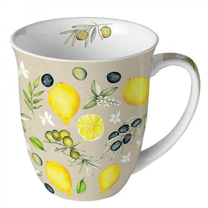 Bögre Citromos olivás porcelán bögre Olives and lemon