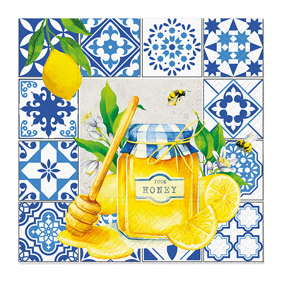 Citrus And Honey háromrétegű mediterrán citromos papírszalvéta 33x33 cm 20 db-os