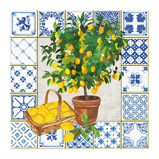 Citrus Tree háromrétegű mediterrán citromos papírszalvéta 33x33 cm 20 db-os