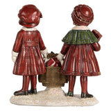 Gyerekek teli kosárral vintage karácsonyi figura