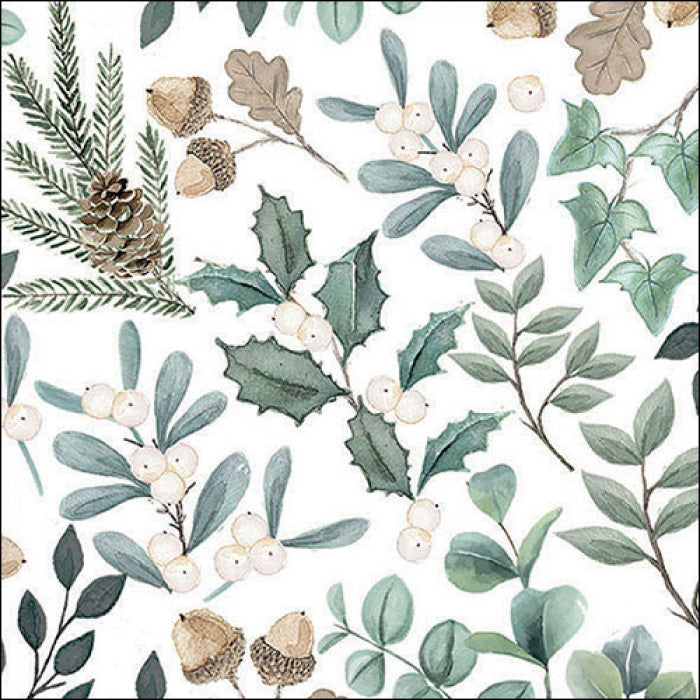 Szalvéta Collection of leaves karácsonyi három rétegű papírszalvéta 33x33 cm