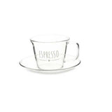 Borosilicate üveg eszpresszó kávés csésze aljjal 130 ml