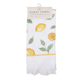 Konyhai kéztörlő pamut fehér citrom mintás Lemons & Leafs